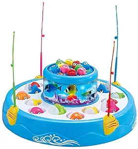 Magicwand ABS Plastic Musical Rotating Fish Catching Musical Game with Magnetic Fishes?2 Yrs & Up??Pack of 1??Colors as Per Stock?