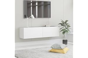 homiuse Mueble para TV de aglomerado Blanco 120x30x30 cm Mesa De Salon Estrecho Television Suspendida