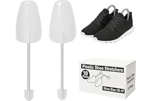 Top Home Solutions® 10 Pairs Shoe Trees - Fits UK Size 5–12 / EU 38–47, Premium Quality Plastic Shoe Stretchers with Sturdy Steel Spiral Spring Perfect For Trainers, Sneakers, Shoes & Boots
