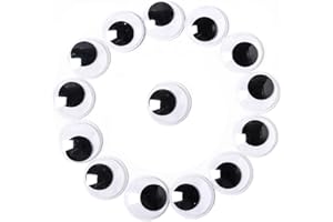 Qikaara 100 Stück Selbstklebende Wackelaugen große 30mm Kulleraugen Selbstklebend Kunststoff Augen zum Basteln Puppe Augen Schwarze Bastelaugen Big Wiggle Googly Eyes für DIY Kunsthandwerk Dekoration