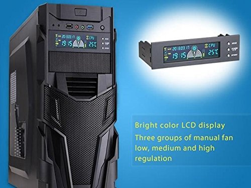 Eximtrade 5 25  LCD Controlador de Velocidad del Ventilador CPU HDD Ordenador Temperatura Sensor
