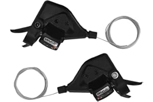 CYSKY 3x9 Cambio per bici 1 paio 27 velocità Leva del cambio per bicicletta da montagna Deragliatore per bicicletta con indicatore di marcia Leve del cambio del pollice destra e sinistra Combo