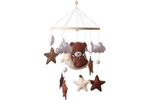 TROYSINC Carillons éoliens mobiles pour bébé - En bois - Avec boules en feutre - Pour lit de bébé garçon et fille