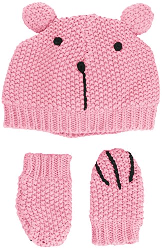 Lilly & Sid Baby-Girls Hat and Mittens, Pink, 9-12 Months (Manufacturer Size:9-18 Months)