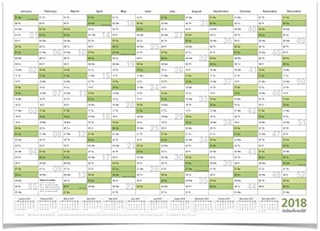 Calendar 2018 year wal calendar 33,1 x 23,4 inch A1