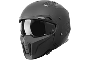 VINZ Kioto Casco Jet con Visera Solar | Casco Streetfighter para Scooter & Moto & Vespa | ECE 22.06 Homologado | En Tamaño XS - XXL | para Hombre y Mujer