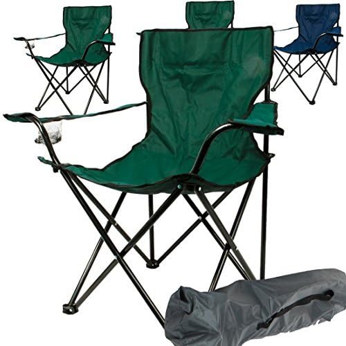 Adult Folding Camping Chair With Carry Case, Powder Coated Steel, 600D Polyester Covering