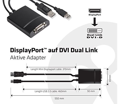 Club 3D CAC-1051 DisplayPort Adapter auf DVI-D, 2560×1600 60Hz, 330MHz, Stereo 3D - 2