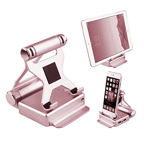 ULTRICS® Einstellbare Aluminium Handy Stand mit 10000mAh Dual USB Powerbank, 270 Grad Drehen Multi Betrachtungswinkel Handy-Standplatz, Desktop-Lade-Dock für iPhone iPad Samsung Galaxy Sony Xperia HTC LG iPod Nokia Tablet für Home Office Küche - 8