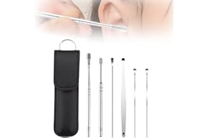 ‎CLRZOL Ohrenreiniger, Ohrenreinigungswerkzeugset, Ohrenreinigungsset, Tragbares Spiral-Ohrenschmalzreiniger-Werkzeugset (Schwarz)