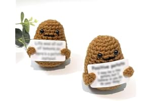 WOEAU Funny Potato Doll - 2pcs Knitted Wool Doll for Party Decoration and Encouragement | Cute Creative Potato Toy | Funny Wool Gifts for Kids and Adults | Birthday Holiday Presents (Brown)