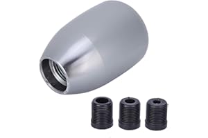 REMINNBOR Pommeau de levier de vitesses manuel pour voiture à 5 vitesses à levier de vitesses avec 3 adaptateurs 8/10 / 12mm(Titane)