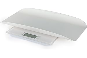 Salter 2-in-1 Digital Baby Scale – Electronic Body Weight Scale with 20kg Baby/Pet Mode & 180kg Adult Mode, Rotatable Dial, Toughened Glass, Removable Tray for Infants & Small Pets