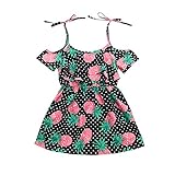 JUTOO Kleinkind-Säuglingsbaby-Kleid-Ananas-Punkt-Druck kleidet Kleidungs-Outfits (Schwarz,120)