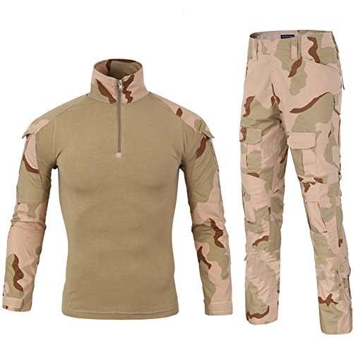 LANBAOSI Chemise de Combat Militaire Homme Uniforme Tactique Séchage Rapide à Manches Longues & Pantalon Costume Tenues de Combat Pantalon Militaire Paintball