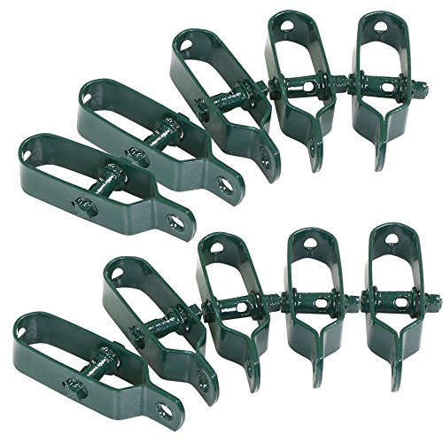 Yahee 10 X Drahtspanner 100mm grün verchromt Maschendraht Zaunzubehör Zaunspanner - 4
