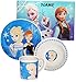 Produktbild 4 tlg. Geschirrset - " Disney die Eiskönigin - Frozen " - incl. Name - Kindergeschirr _ Mikrowellen & Spülmaschinen geeignet - Porzellan Trinktasse + Teller + Müslischale + Unterlage - Kindergeschirrset Keramik Frühstücksset - Eßgeschirr für Kinder Mädchen Prinzessin - völlig unverfroren Prinzessin Elsa Anna Arendelle - Olaf - Frühstücksgeschirr - Porzellanset Geschirr