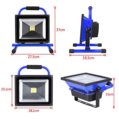 MCTECH® 50W Kaltweiß Blau Handlampe LED AKKU Arbeitsscheinwerfer Beleuchtung Outdoor Lampe Flutlicht - 9