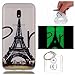 Produktbild Hülle Leuchtende Galaxy J5 2017 (EU Ausgabe) Silikon Etui Handy Hülle Weiche Transparente Luminous TPU Back Case Tasche Schale Leuchten In Der Nacht Für Galaxy J5 2017 J530 + Schlüsselanhänger (P) (2)