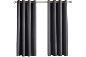 ROSE HOME FASHION Tende oscuranti con occhielli, 2 pezzi, 175 x 140 cm (A x L), oscuranti e oscuranti, per camera da letto, soggiorno, grigio scuro