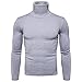 Produktbild Swallowuk Strickwaren Herren Langarm Slim Fit Hohe Kragen T-Shirt Tops Herbst Winter Jacke Outwear Mantel Sweatshirt Pullover Langarmshirt (XL, Grau)