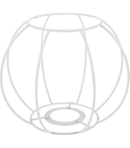 BESTonZON DIY Lampenschirmhalter – Weißer Eisenrahmen Zum Selbermachen (24x24x19 Cm)