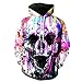 Produktbild 3D Gedruckte Hoodie Sweatshirt Herren Damen,DoraMe Männer Frauen Lange ärmel Kapuze Pullover Wolf Print Bluse Frühling Herbst Shirt Lässig Sport Hemd (B - Violett, XL)