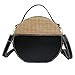 Produktbild Artistic9 Frauen Umhängetasche Runde Form Stroh Umhängetasche Leder Satteltasche mit verstellbarem Gurt für Girls Holiday Beach Daily Outgoing