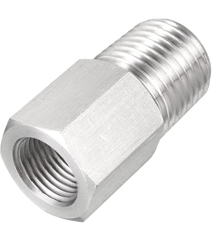 sourcing map Raccordo riduttore adattatore 1/4 NPT maschio x 1/8 G femmina, in acciaio inox per manometro acqua olio aria