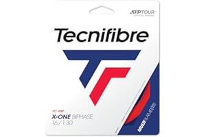 Tecnifibre X-One Biphase Red, Corda da Tennis Unisex-Adulto, Rosso, 1.18 / 12m