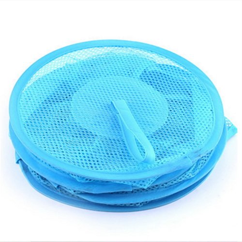 LIVEHITOP 3 Stück Set Mesh Hängender Speicher Korb, 3 Tier Zusammenklappbare Network Storage Raum speichern Beutel Organisator für Kleine Kleidung (Blau, Grün, Gelb) - 5