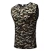 Produktbild Herren Shirt, Camouflouge Gedruckt Crewneck Regular Sweatshirt Sportswear Ärmellos Weste Top Blouse Muscle Shirt (XXXL, Kaffee)