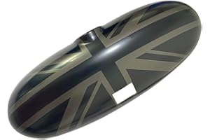 UVCANY Le style UK MINI R50 R52 R53 coques de rétroviseur intérieur, autocollant de rétroviseur intérieur pour Mini Cooper One/S/JCW R50 R52 R53 2002–2006 (Union Jack Noir)
