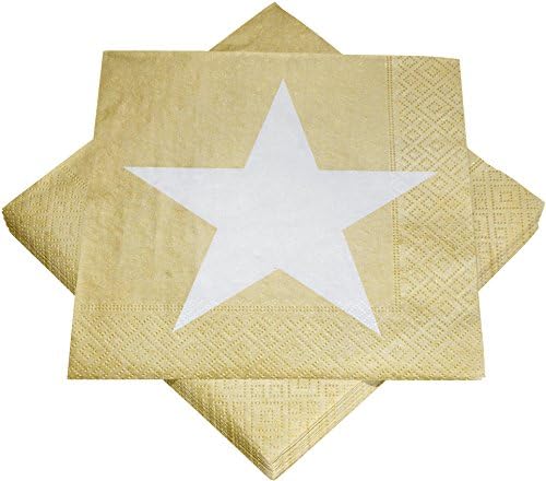 Heku 100 napkins, Paper, Gold-weiß, 33 x 33 cm (EU)