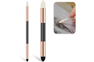 salbsever 2 Stüc Zeichnen Künstler Mischschwamm Stift, Papierwischer Doppelendiger Mischstift Bleistift Skizzenstift Pinsel Reibeschwamm Zeichnen Kunst Blender Werkzeug Wiederverwendbar Weiche