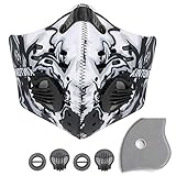 yidenguk Anti Pollution face Mask Dust Mask with Adjustable Strap, Nose Clip, Exhalation Valves and 2 Activated Carbon Air Filters for Hiking, Running, Walking, Cycling, Ski and Outdoor Sport