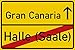 Produktbild Halle (Saale) Ortsschild Gran Canaria Party Schild Urlaub Zubehör Dekoration Gadget Freund Freundin Geschenkidee Deko Reisebüro Männer und Frauen Geschenke Party Deko Fotobox Requisite