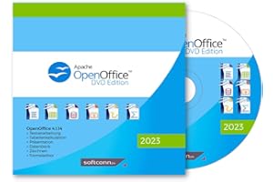 SOFTCONN24 OpenOffice - 2023 DVD-Edition für PC/Notebook | Open Office - Disc/Datenträger