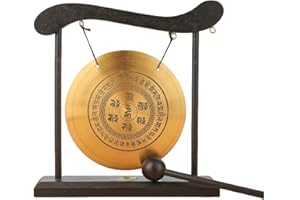 Ginobili Mini-Desktop-Gong-Tisch, Schlaginstrument, Becken, Gongs mit Schlägel für Heimdekoration, Einweihungsgeschenk, Langlebig, Einfach zu Bedienen