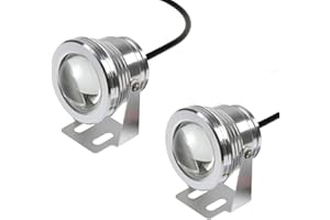 BOOMBOOST 2PCS 10W 12V LED Poolside Light, Boat Floodlight, Pond Spotlight, IP67 Waterproof, for Marine Boat Swimming Pool Pondside Fish Tank Aquarium (White Light)
