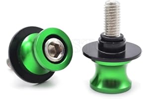 MZ-STORE 2pcs Nottolini M8 X 1,5 Universale Forcellone Appoggi per Z900 Z800 Z650 Z1000 Z1000SX ZX10R ZX6R (Verde)