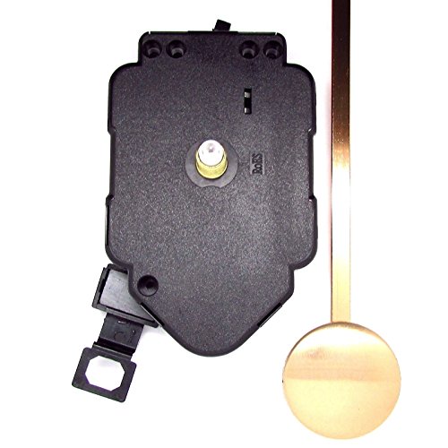 Komplettes Uhrwerkset für Quarz-Pendeluhr mit schwarzen Metallzeigern, für Do-it-Yourself-Uhrmacher, schwarz, 130mm Black Hands