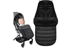 Rppiup Footmuff for Pushchair Universal, Soft Cosy Universal Footmuff for Stroller with Ultra-fine Fleece Lining, Waterproof Windproof Pushchair & Pram Footmuffs for Pushchair Stroller Buggy (Black)