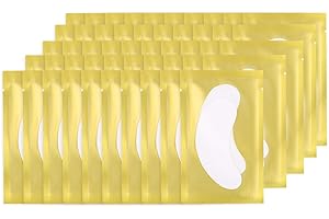 SALMUE Coussins sous les yeux Crayons pour les yeux Hydrogel Comfy and Cool Patch sous les yeux Coussinet en gel pour l'extension des cils Caches pour les yeux correctifs Masque(Or 50pcs)