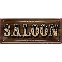 Plaque Décorative Western Saloon Bar - Format XL 60x33 Cm - Style Cowboy Américain Vintage