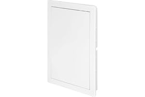 Awenta Pannello di accesso in plastica Porta 200 x 300 mm - Piastra sportello di apertura bianca - Chiusura della porta - Cerniera nascosta - Porta rimovibile - Superficie liscia verniciabile