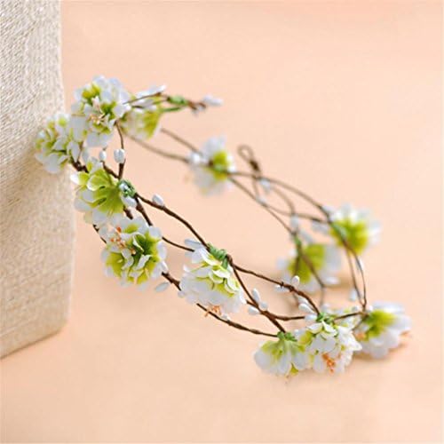 QCBC Wedding HeaddressGarland Bridemaid Flower Bridal Wreath Vacation Artificial Flower Rattan Head Wreath For Hair Floral Bridal Hair Accessory Wedding Flower Headpiece , green