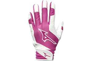 Mizuno Finch Youth Softball Padded Batting Glove, White-Pink, X-Small
