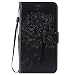 Produktbild LG G4 Hülle, Chreey Prägung [Katze Baum] Muster PU Leder Hülle Flip Case Wallet Cover mit Kartenschlitz Handyhülle Etui Schutztasche [Schwarz]