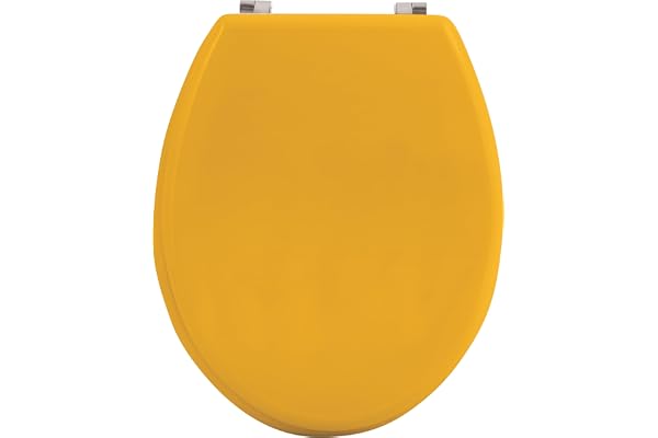 MSV - Abattant WC MDF CLÉO - Finition Safran Mat - Charnières en INOX - Design Moderne et Résistant - Système Soft Close - Facile à Installer - Universel et Durable
